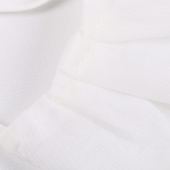 NEW Sheer White with Contrast Trim Face Mask - Picture 4 of 5